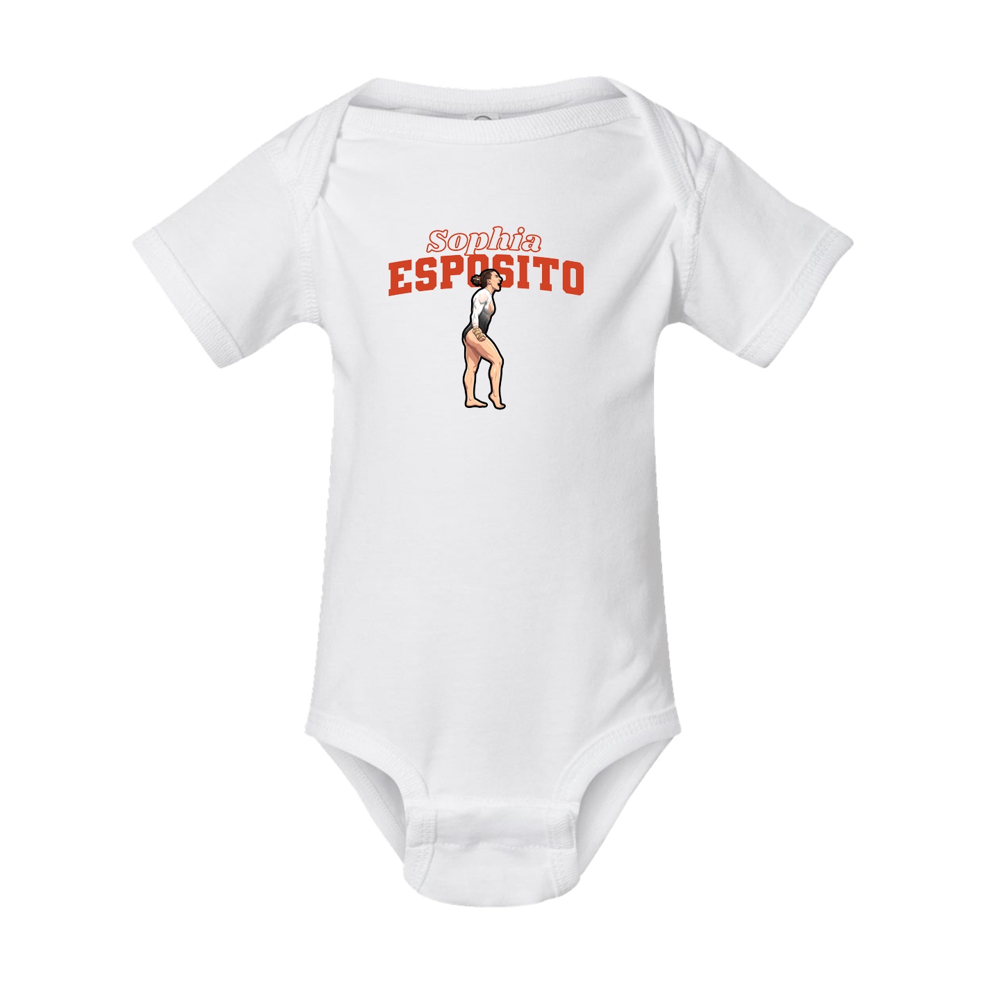 Baby Onesie — Name Arch in White