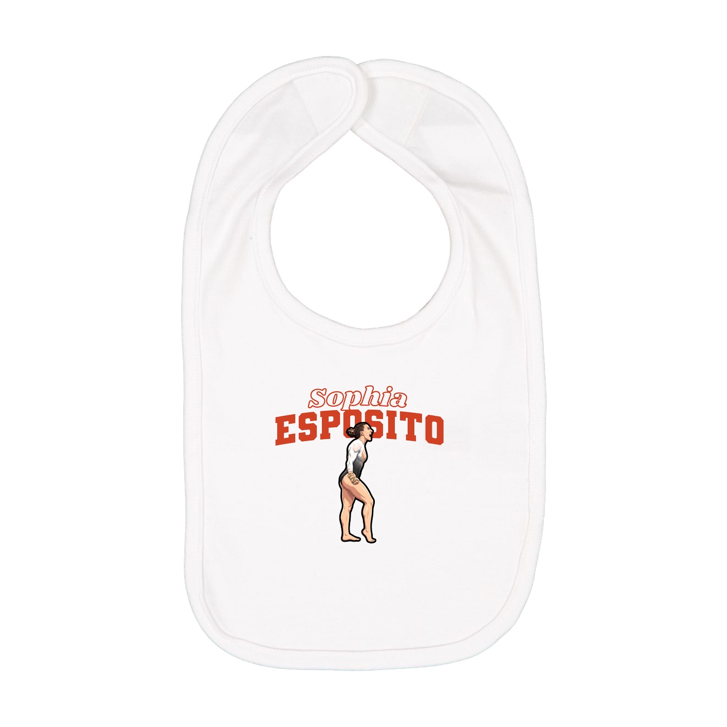 Infant Bib — Name Arch in White