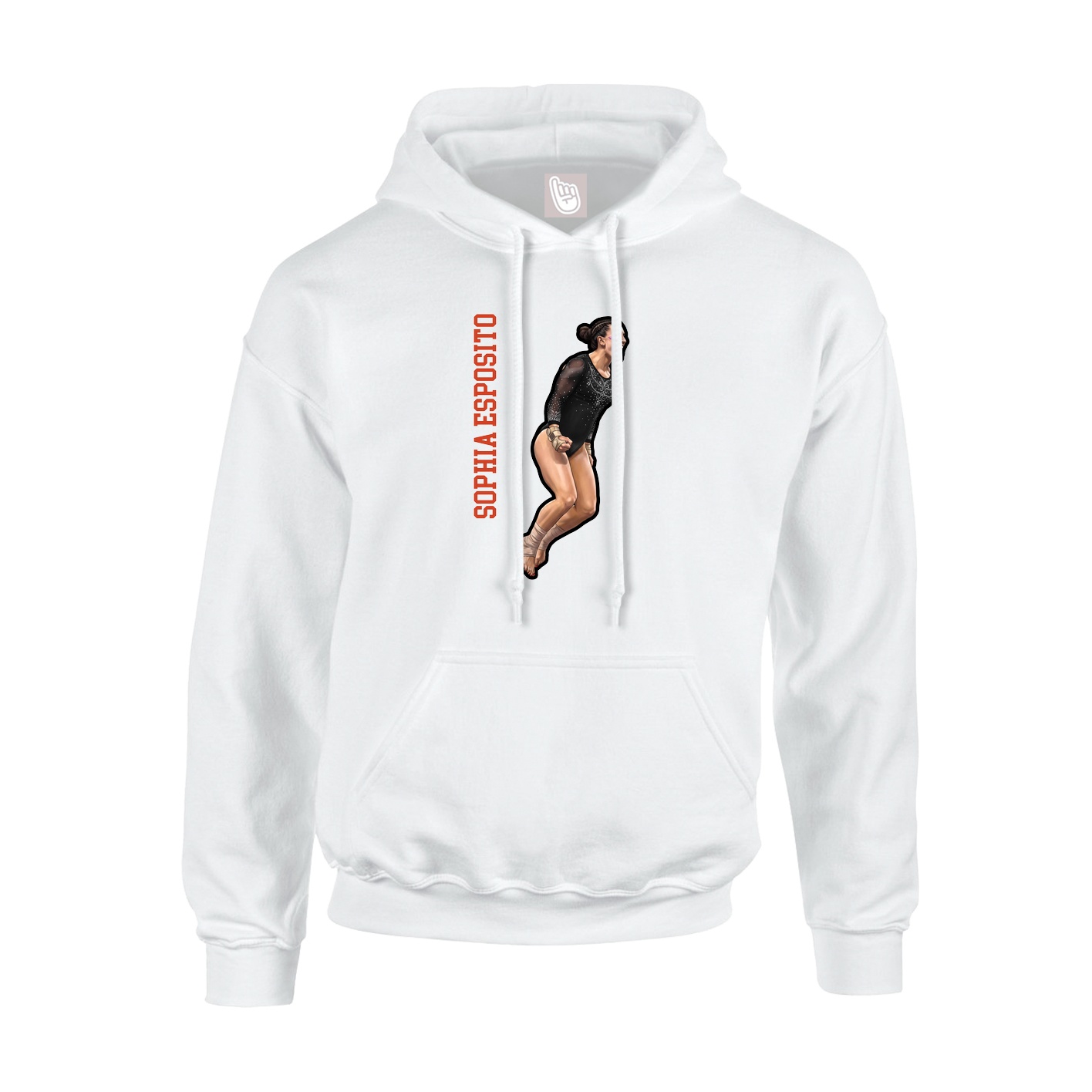Youth Hoodie — Name Vertical in White