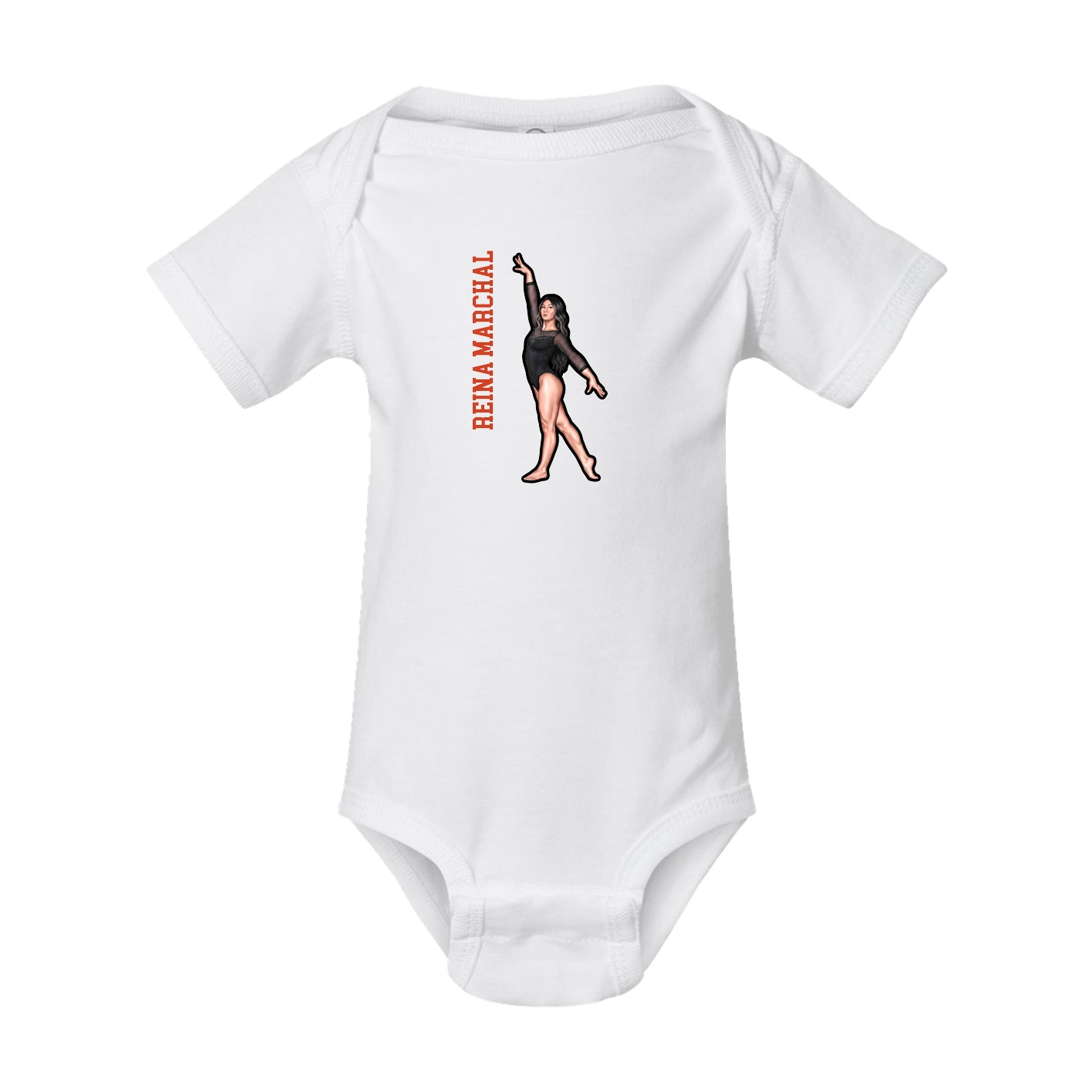 Baby Onesie — Name Vertical in White
