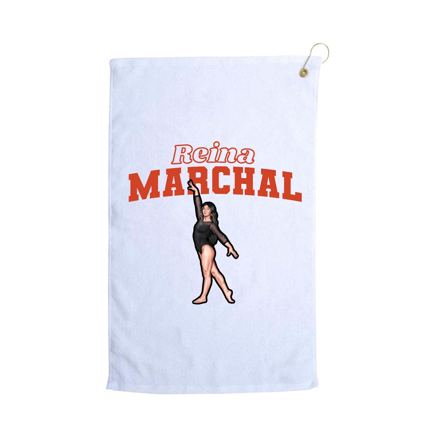 Golf Towel — Name Arch in White