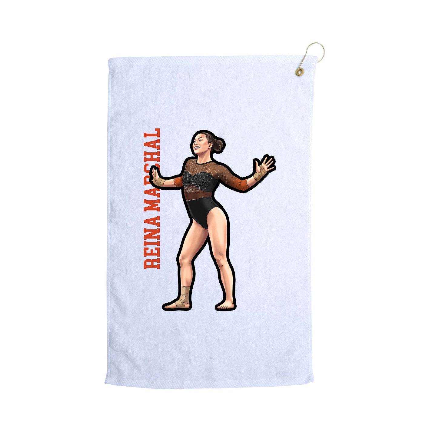 Golf Towel — Name Vertical in White