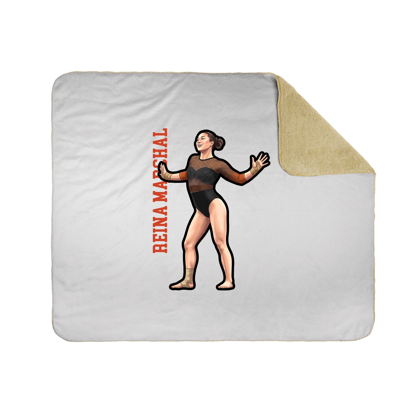 Throw Blanket — Name Vertical in White
