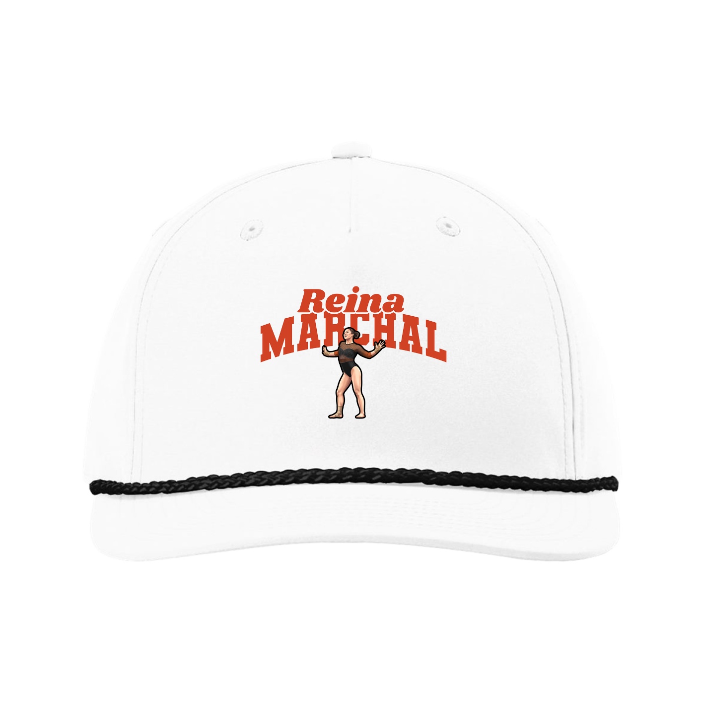 Five-Panel Classic Rope Cap — Signature Arch in White