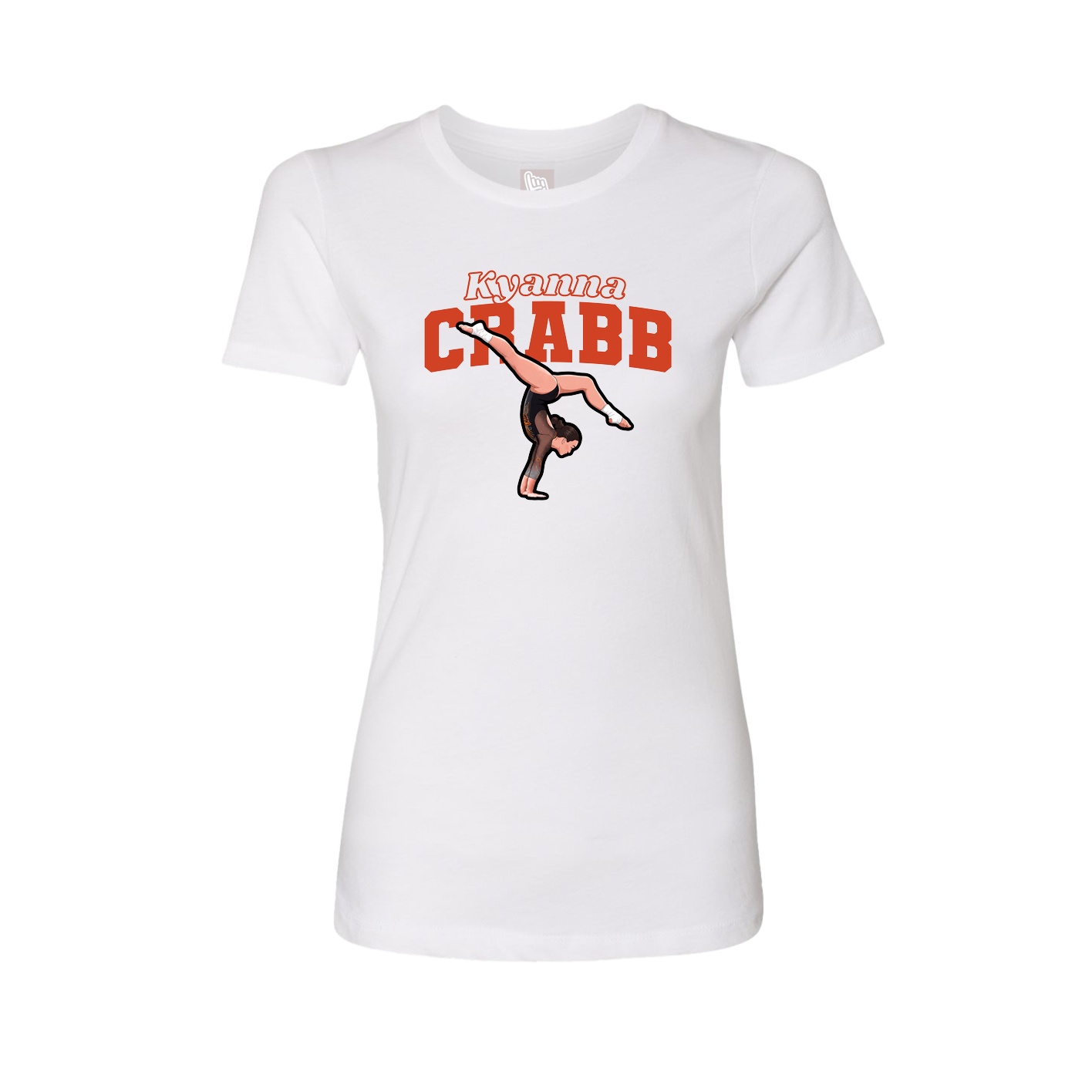 Fitted Women's Tee — Name Arch in White