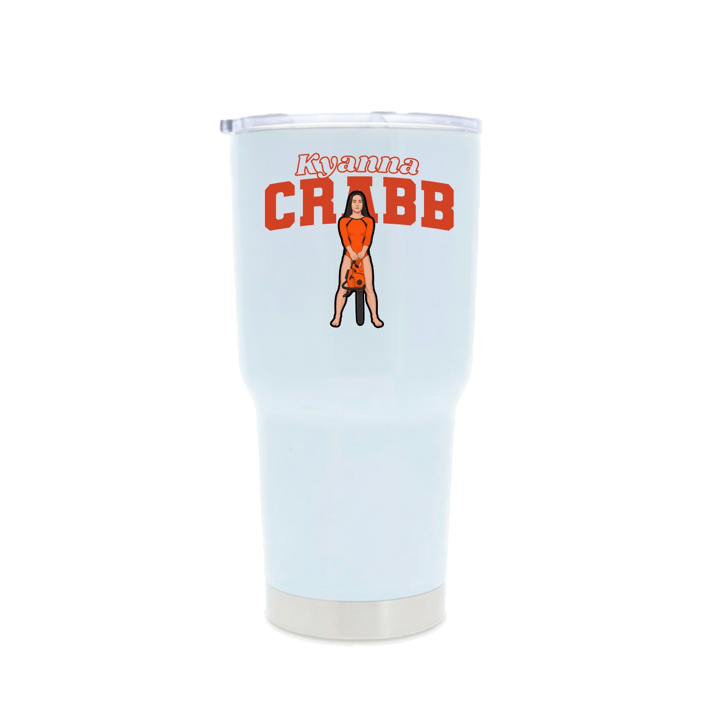 30oz Stainless Steel Tumbler — Name Arch in White