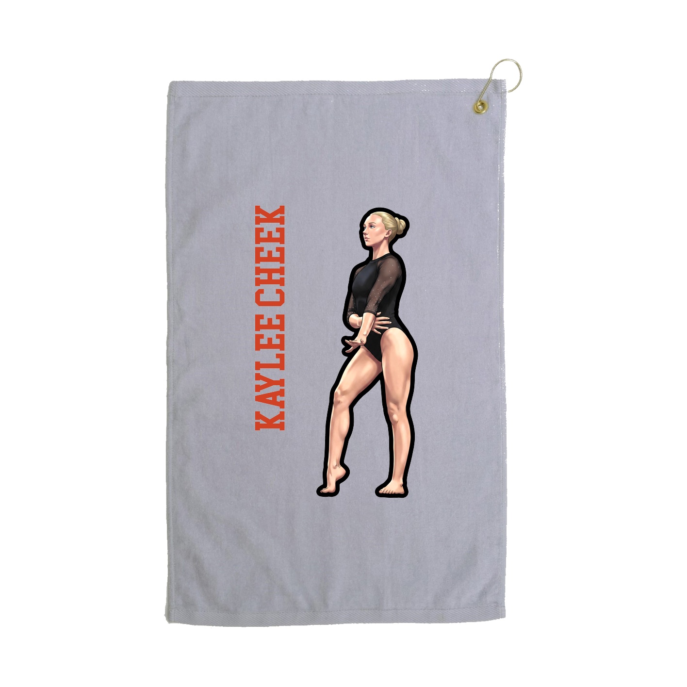 Golf Towel — Name Vertical in Grey