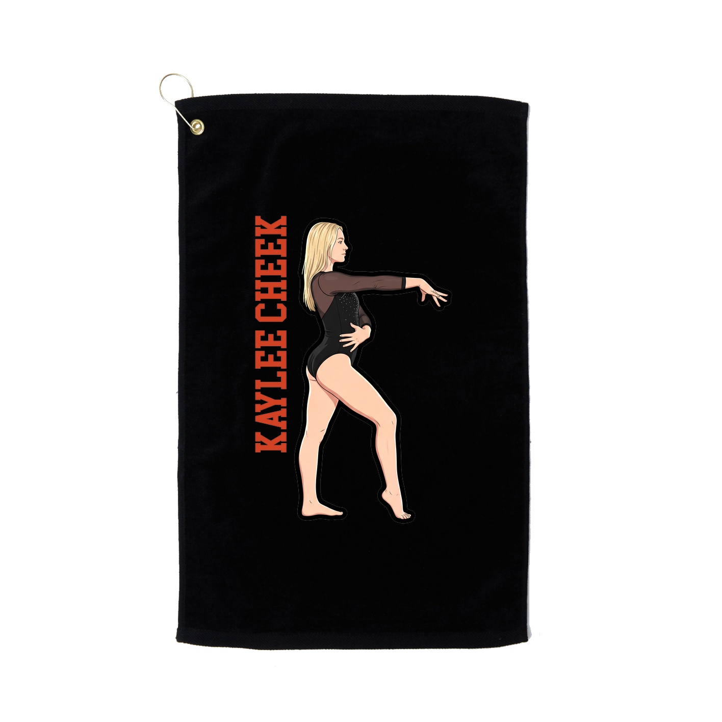 Golf Towel — Name Vertical in Black