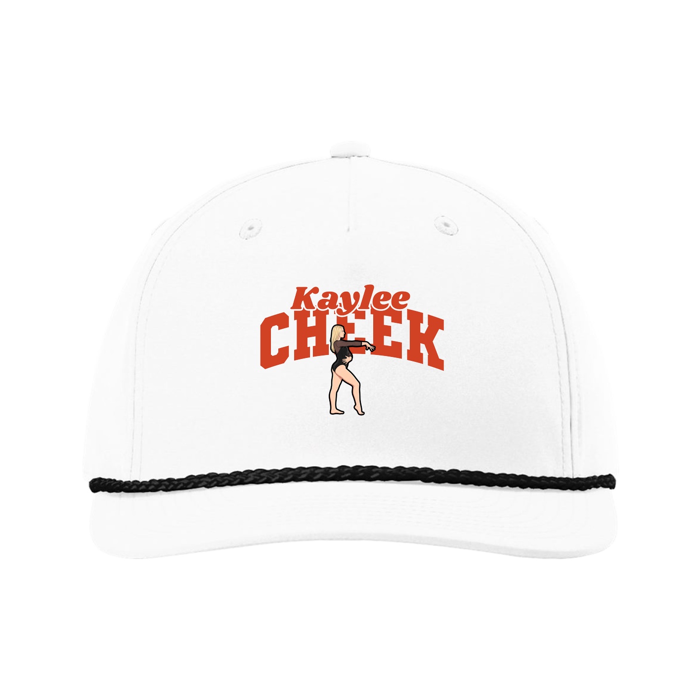 Five-Panel Classic Rope Cap — Signature Arch in White