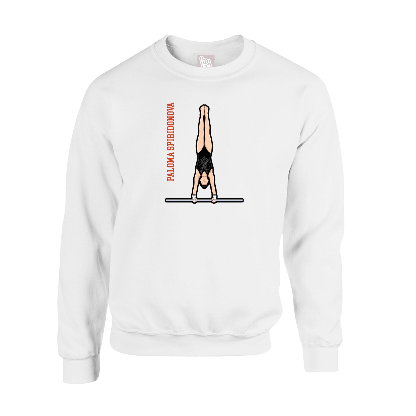 Fleece Crew — Name Vertical in White
