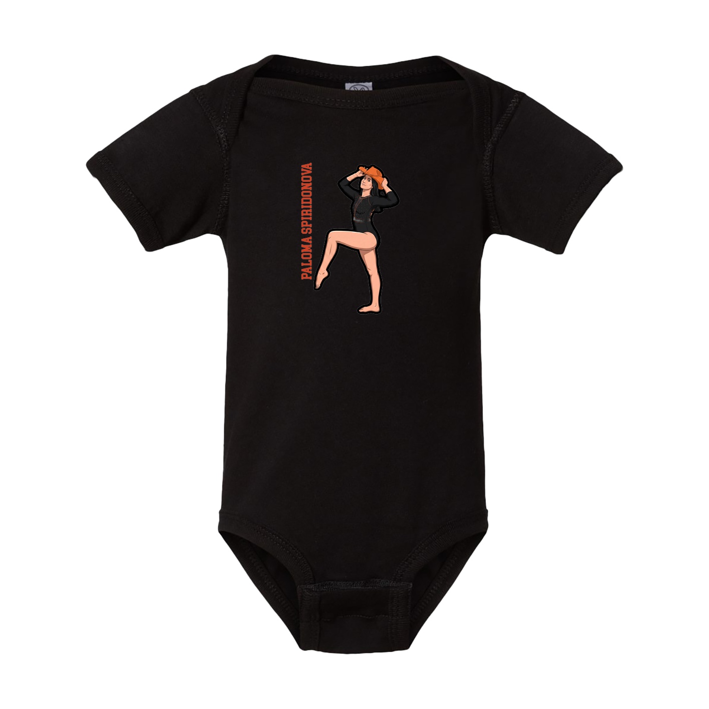 Baby Onesie — Name Vertical in Black