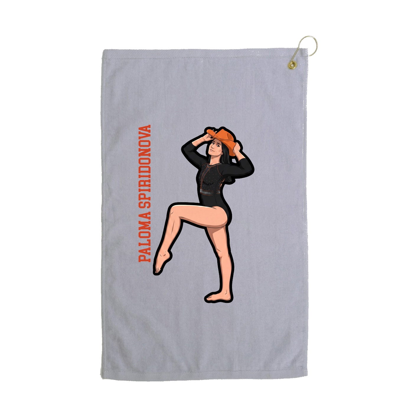 Golf Towel — Name Vertical in Grey