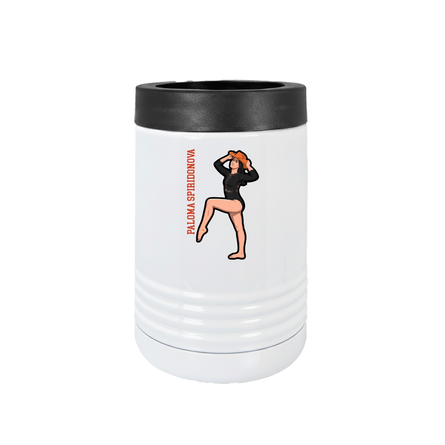 Beverage Holder — Name Vertical in White