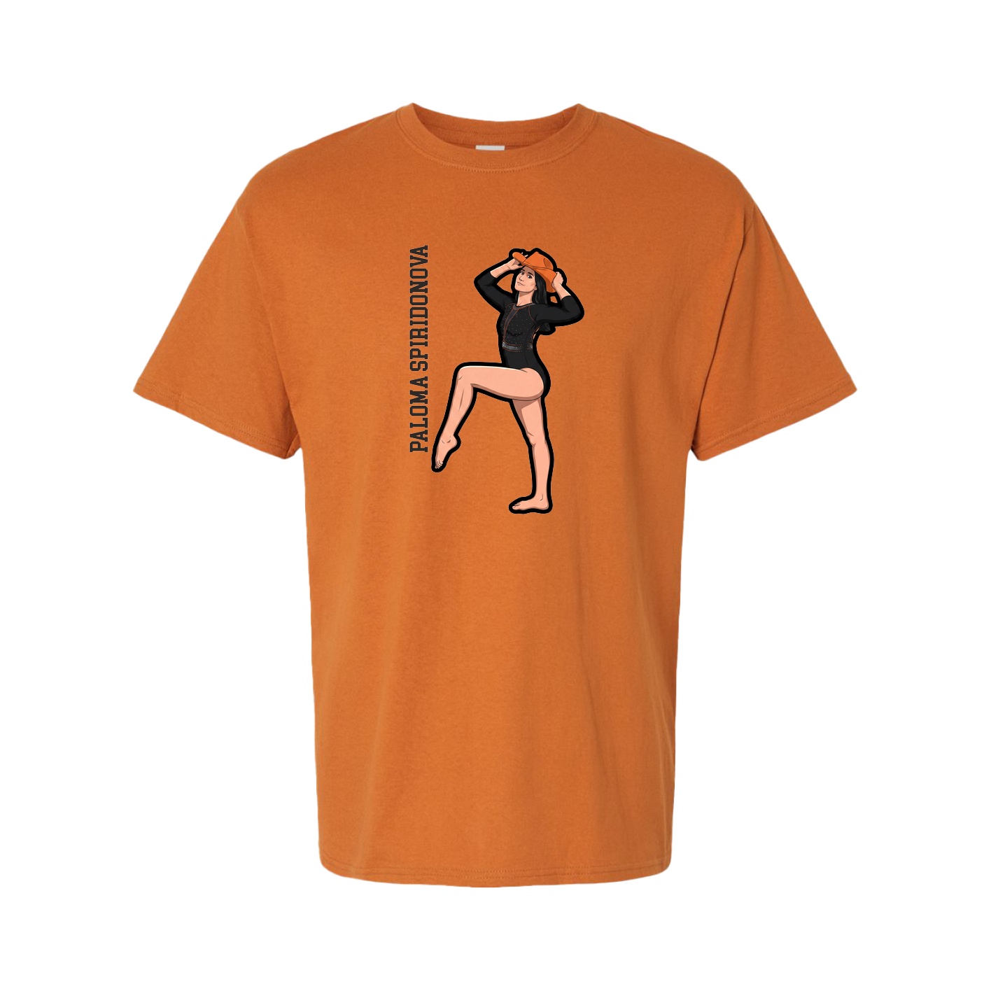 Tee — Name Vertical in Orange