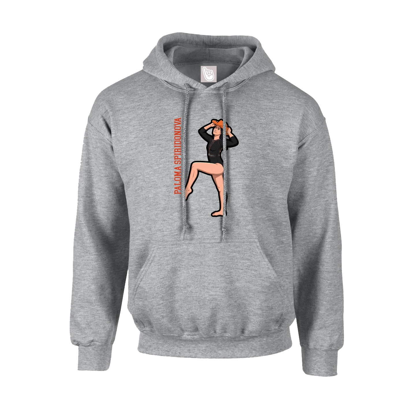 Youth Hoodie — Name Vertical in Grey