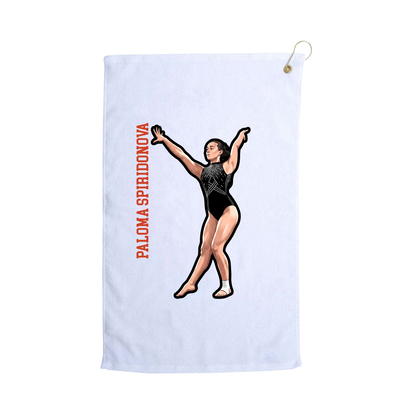 Golf Towel — Name Vertical in White