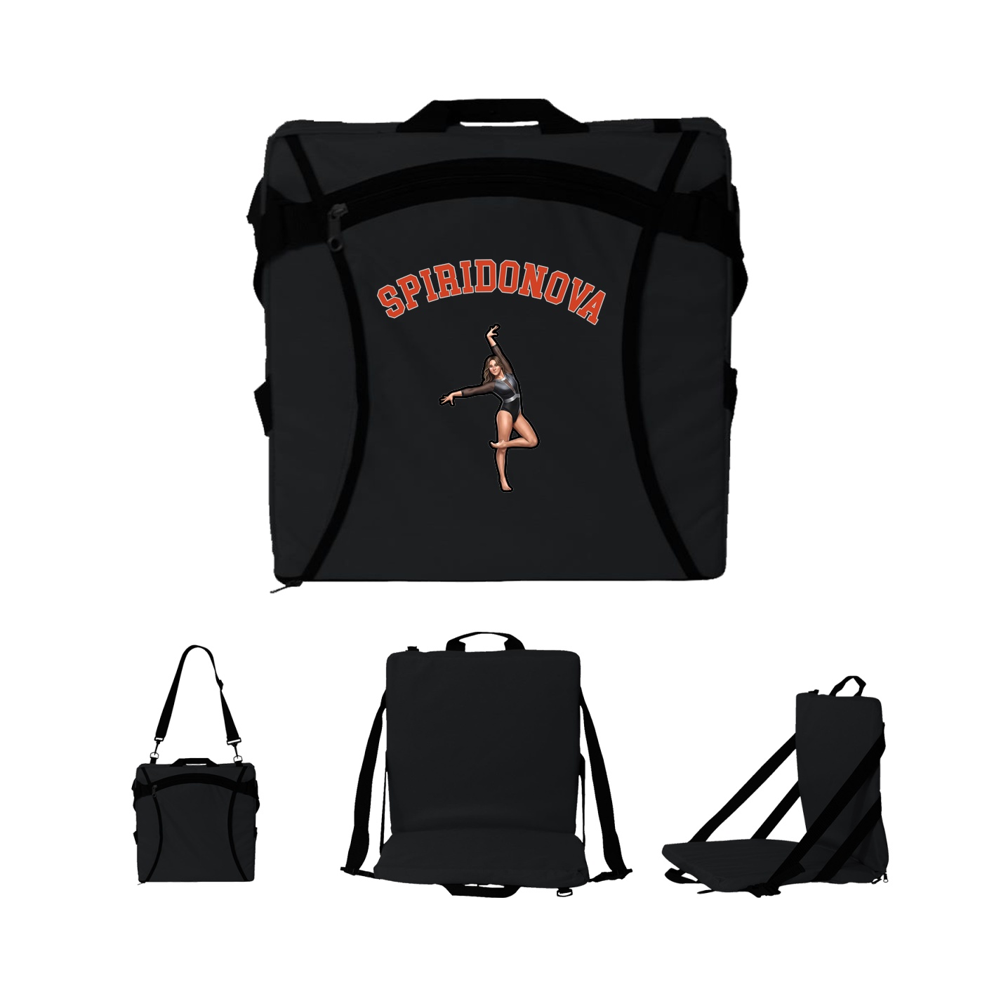 Folding Stadium Seat — Shirsey Arch in Black