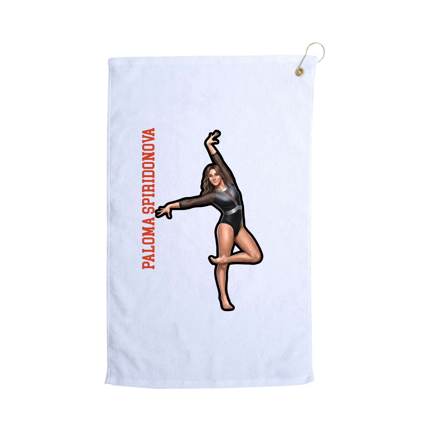 Golf Towel — Name Vertical in White