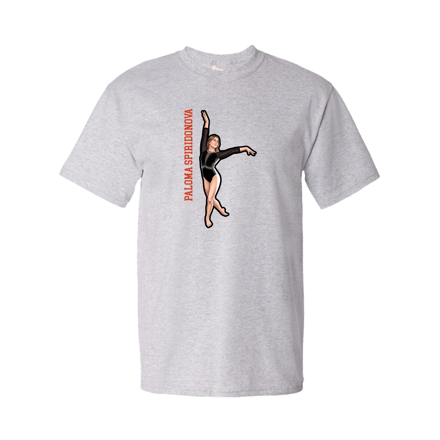 Tee — Name Vertical in Grey