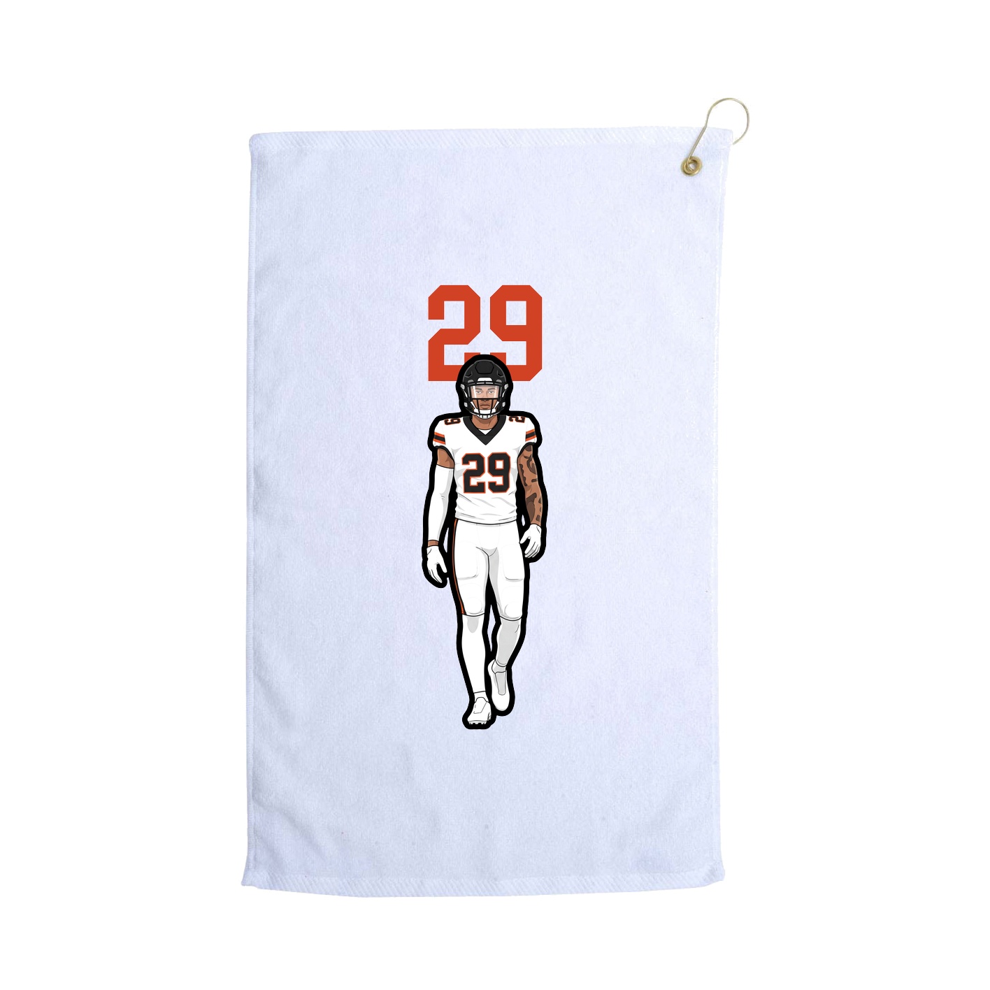 Golf Towel — Number Top in White