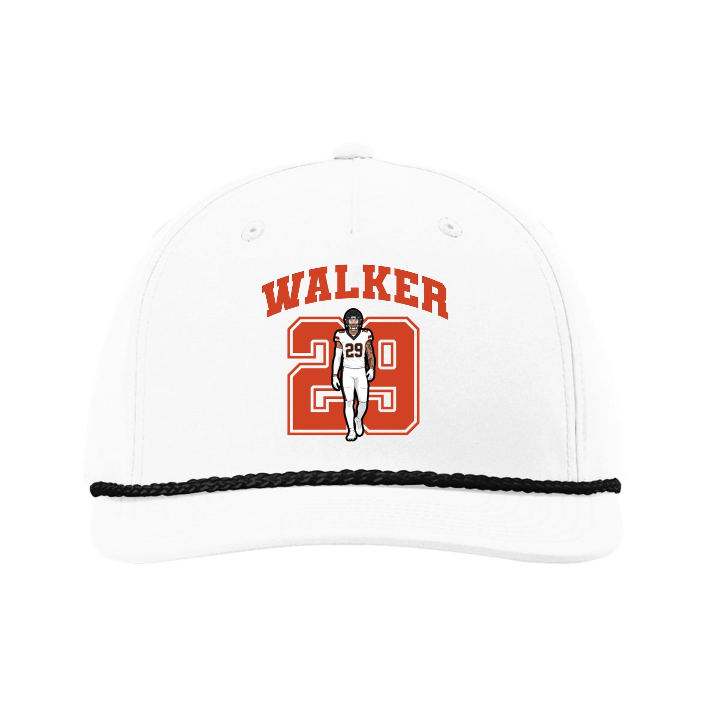 Five-Panel Classic Rope Cap — Number in White