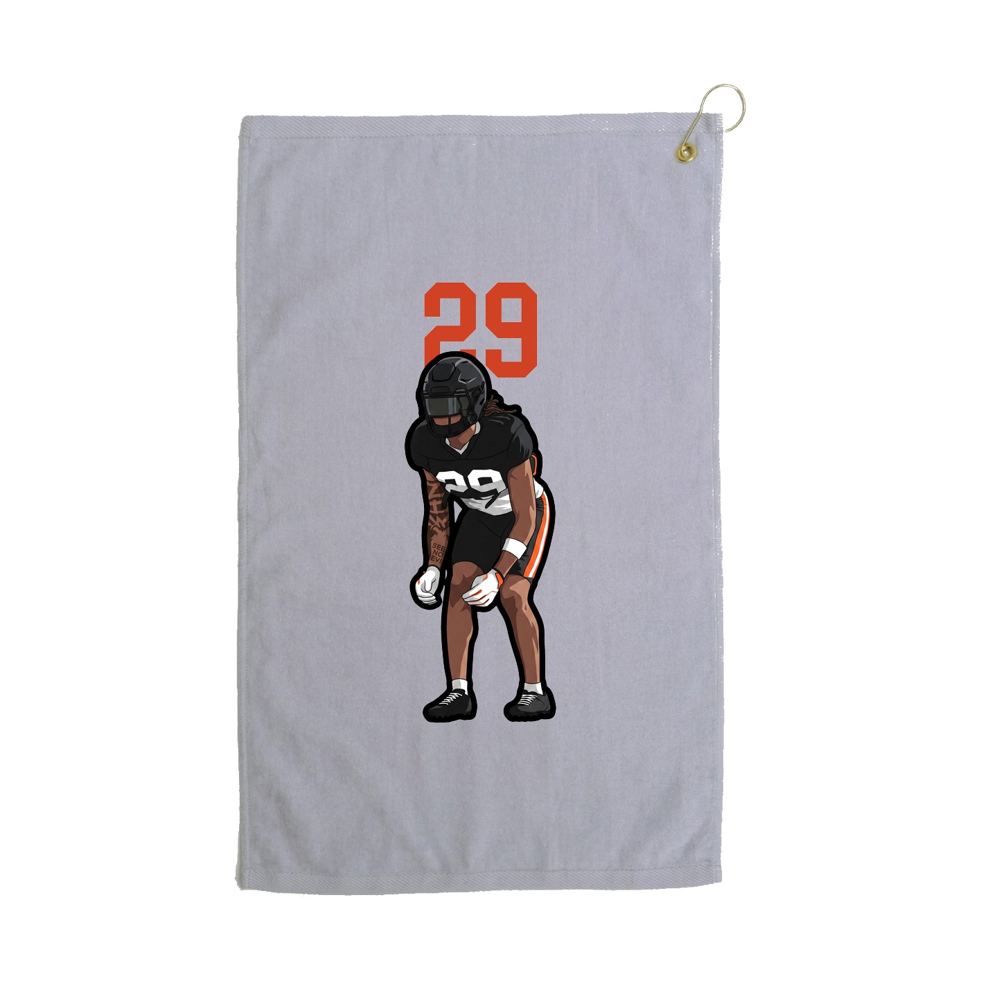 Golf Towel — Number Top in Grey