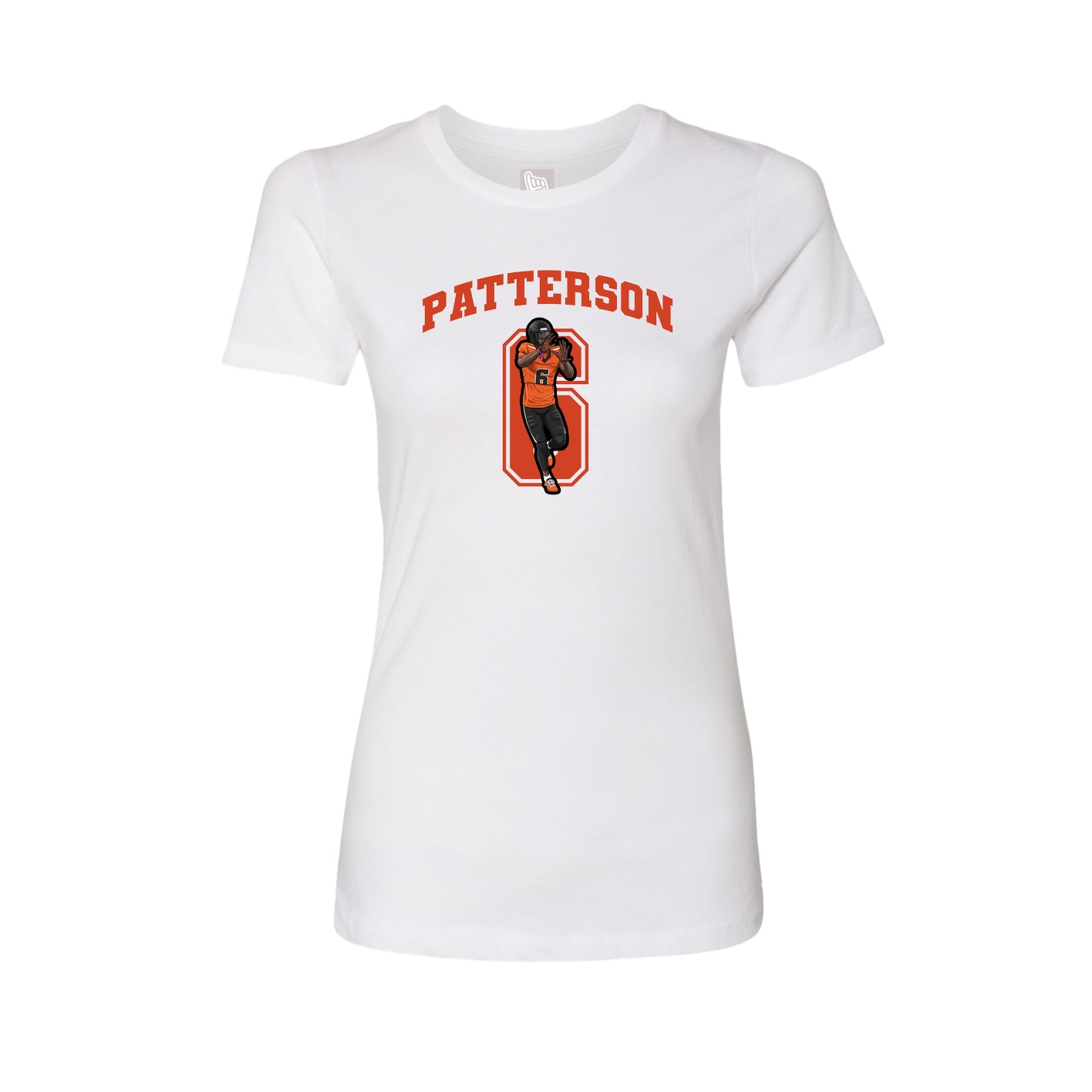 Fitted Women's Tee — Number in White
