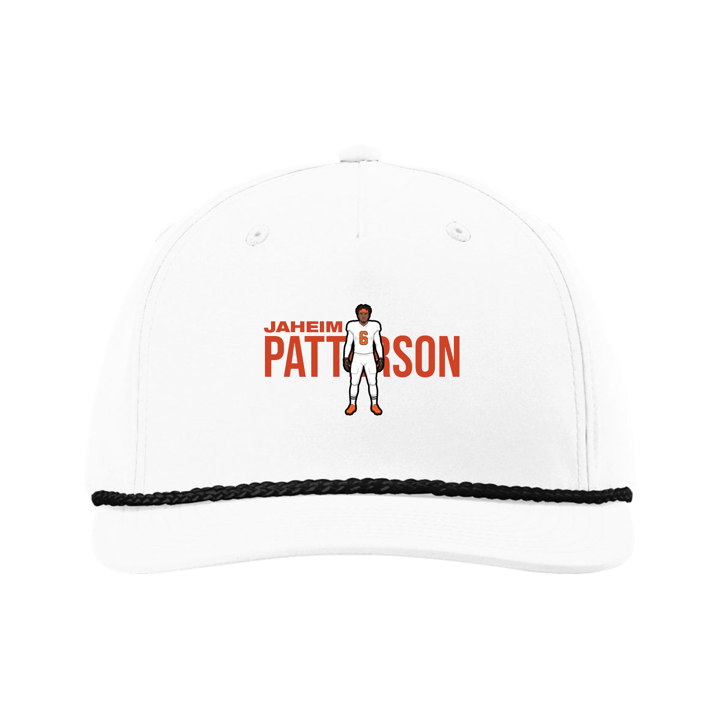 Five-Panel Classic Rope Cap — Player Name in White