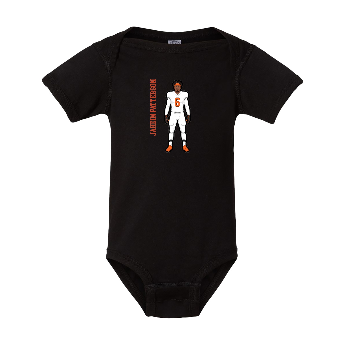 Baby Onesie — Name Vertical in Black