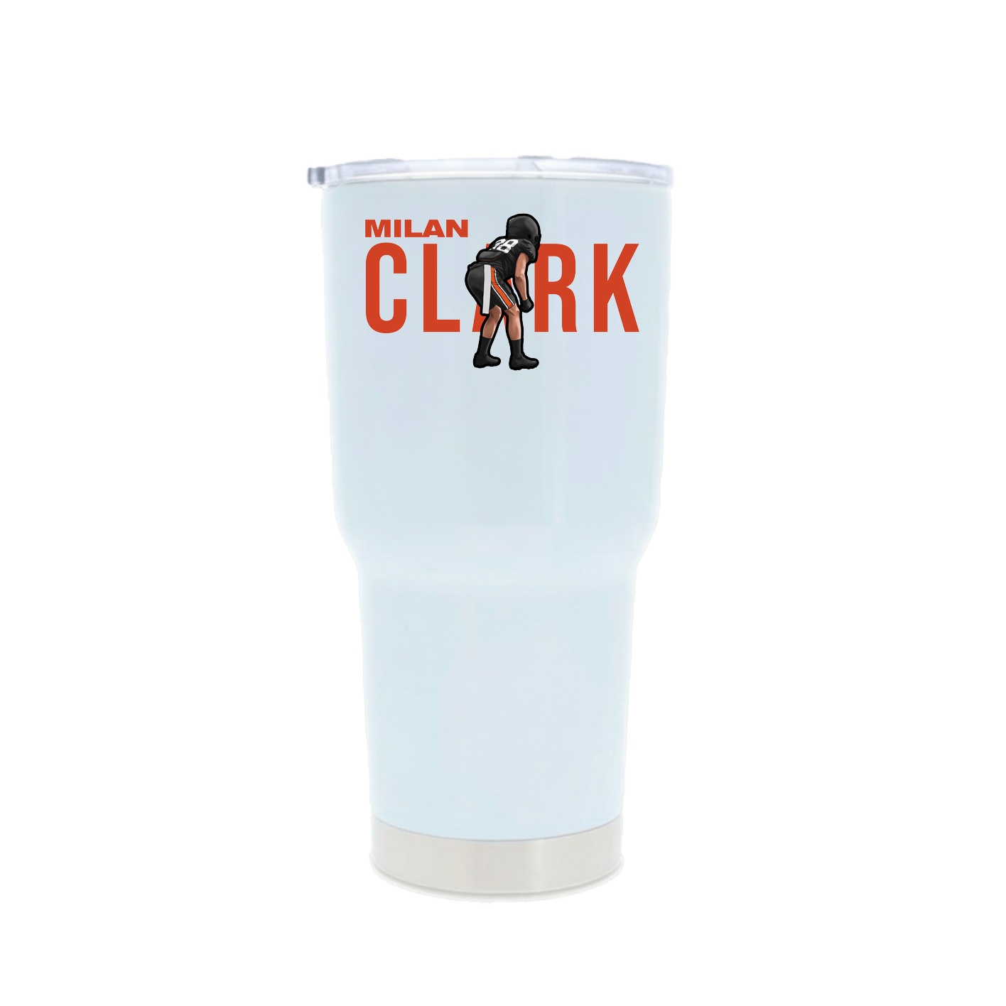 30oz Stainless Steel Tumbler — Player Name in White