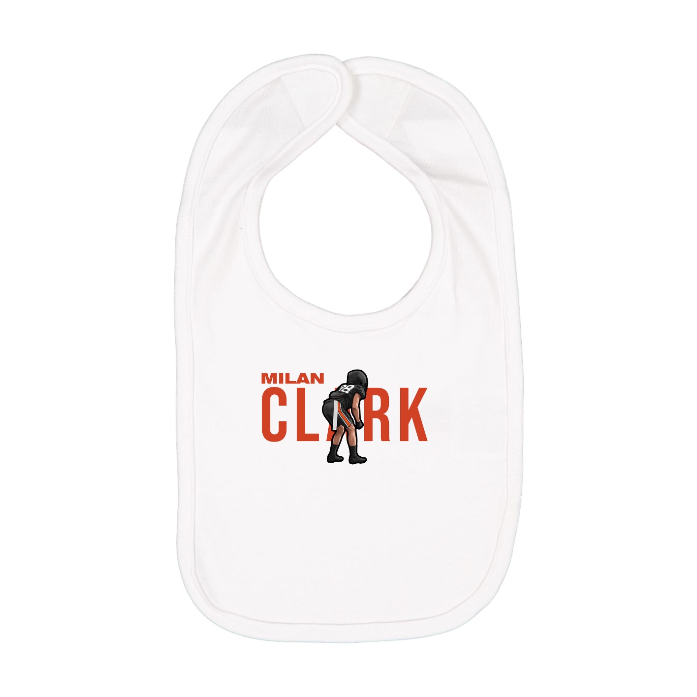 Infant Bib — Player Name in White