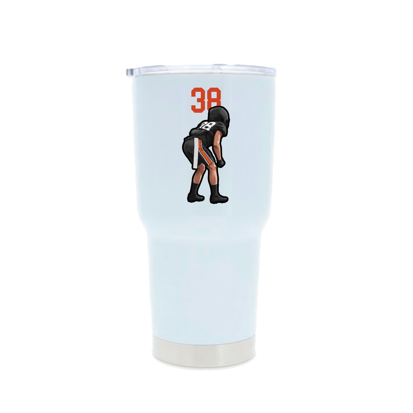 30oz Stainless Steel Tumbler — Number Top in White