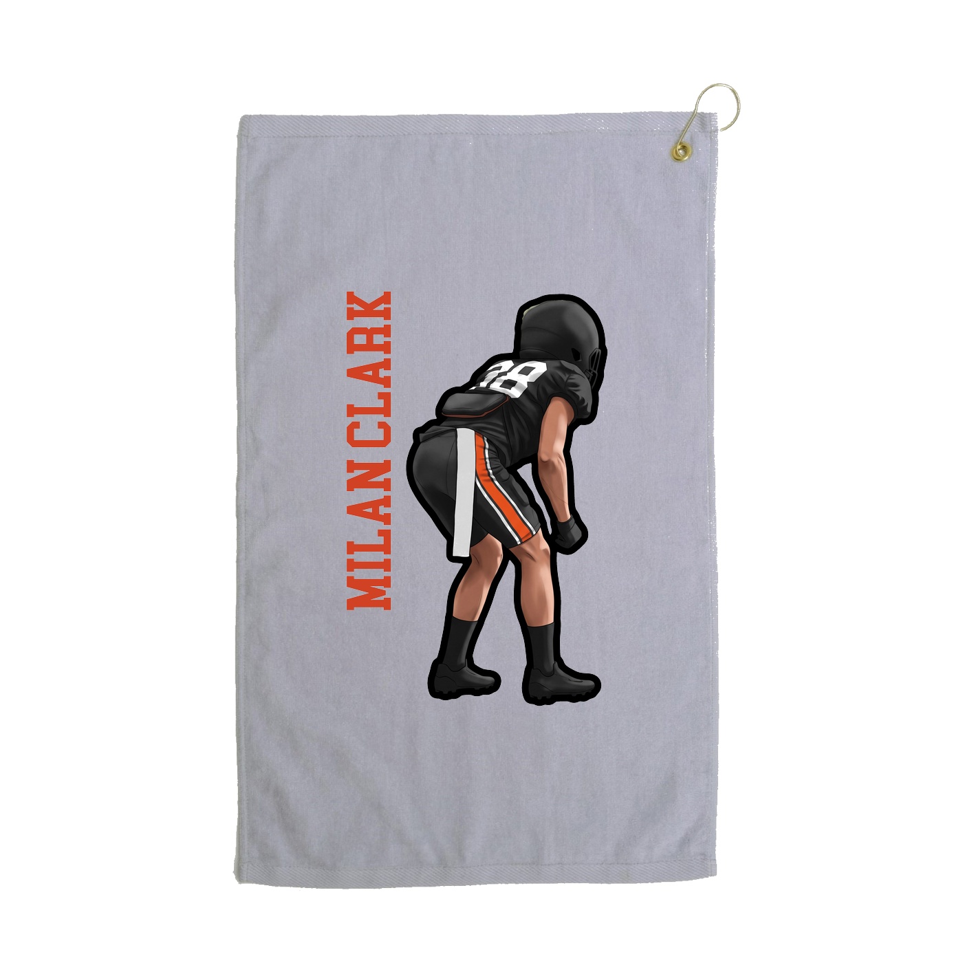 Golf Towel — Name Vertical in Grey