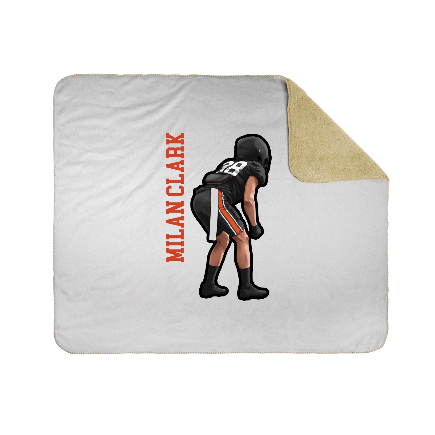 Throw Blanket — Name Vertical in White