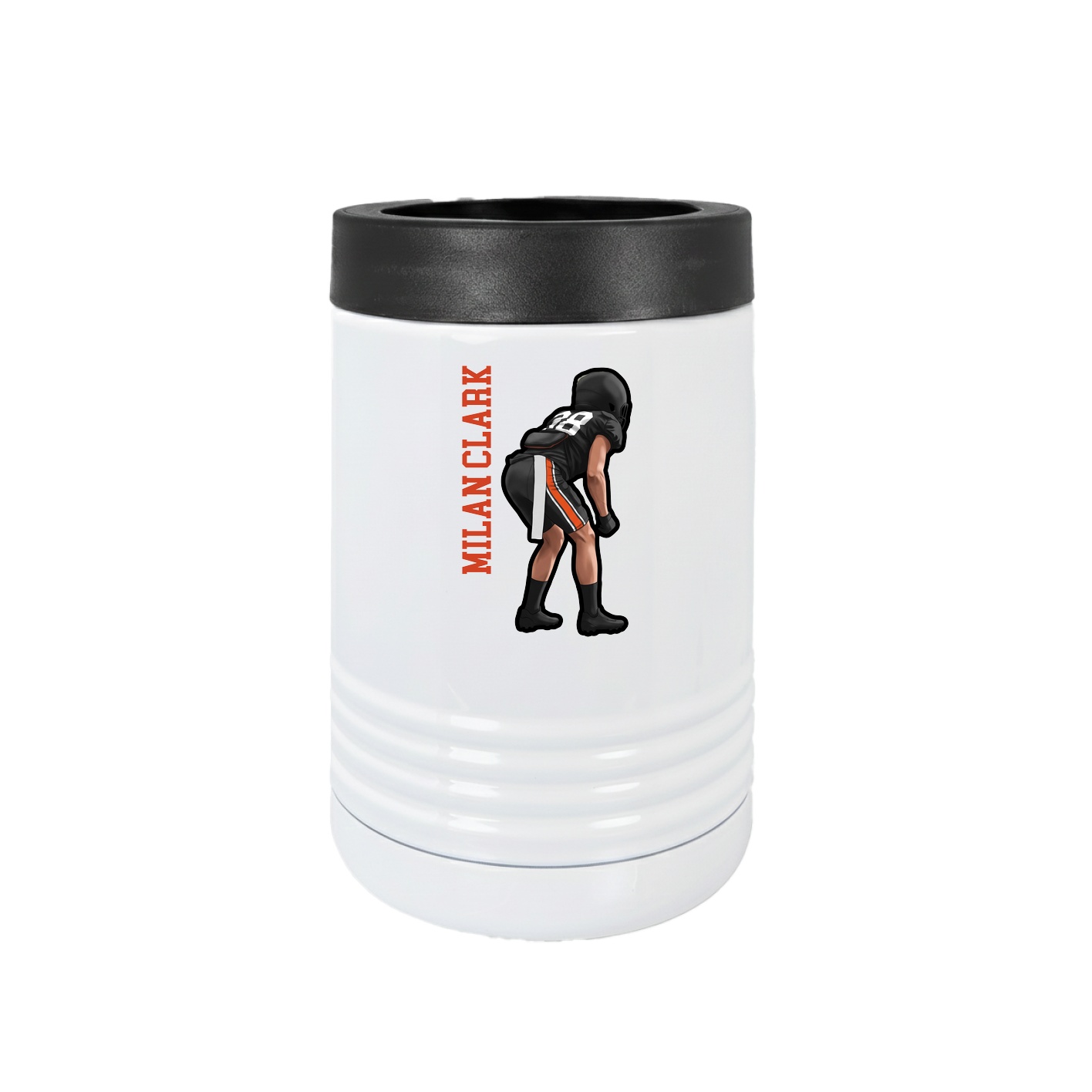 Beverage Holder — Name Vertical in White