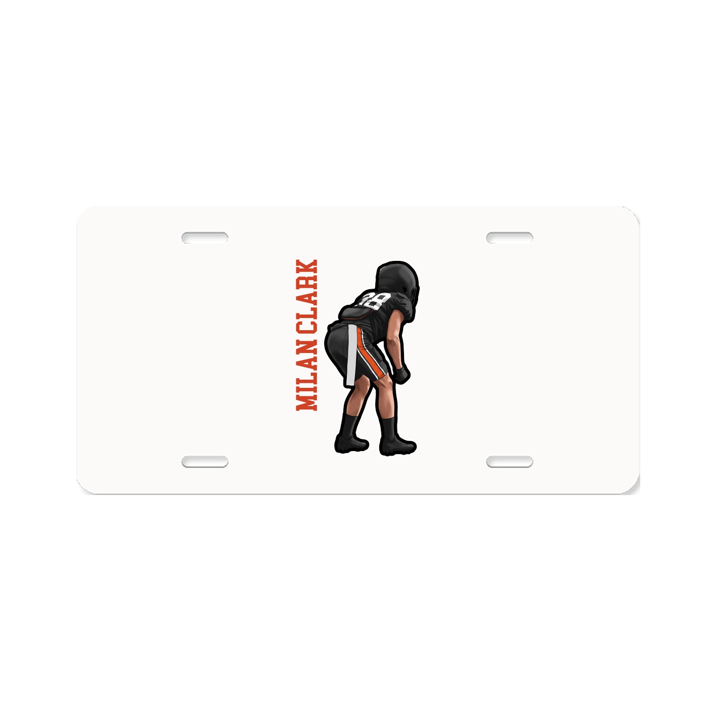 License Plate — Name Vertical in Classic