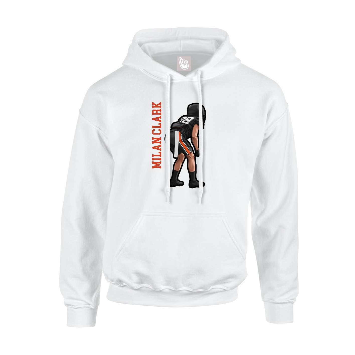 Youth Hoodie — Name Vertical in White