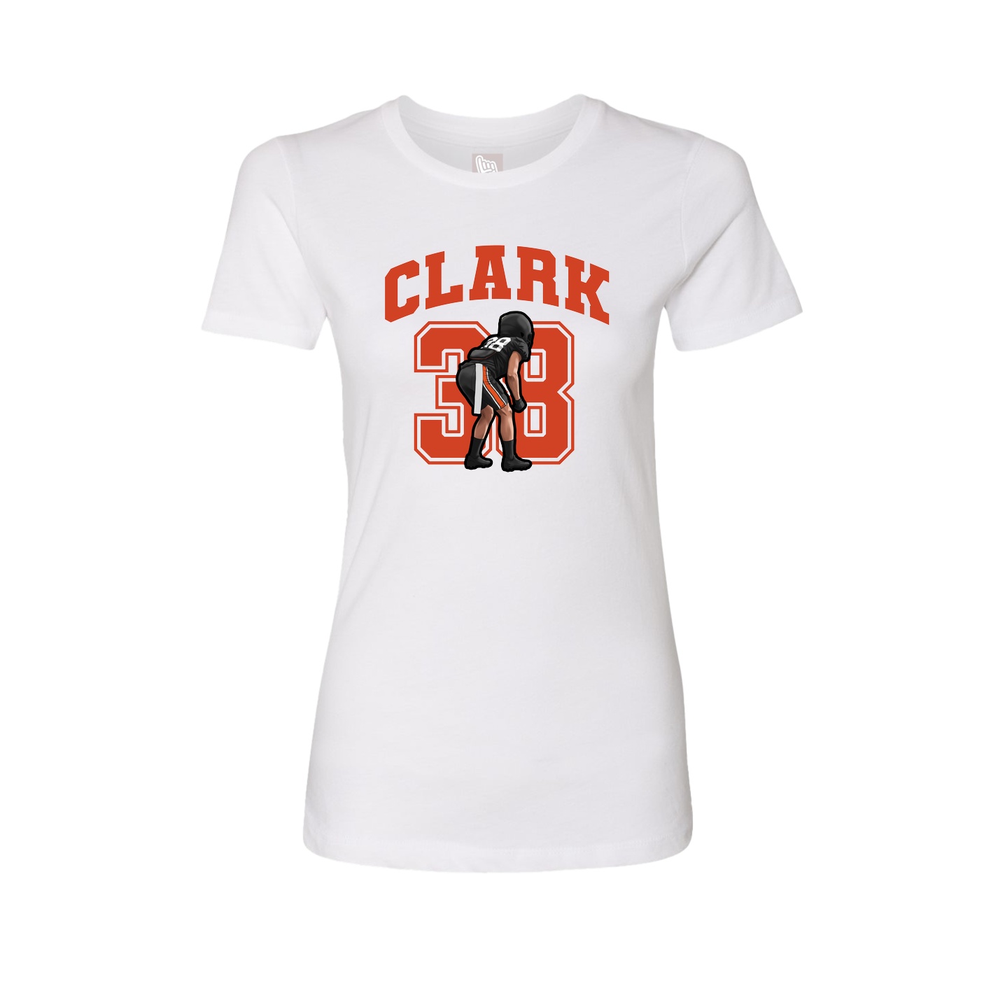 Fitted Women's Tee — Number in White