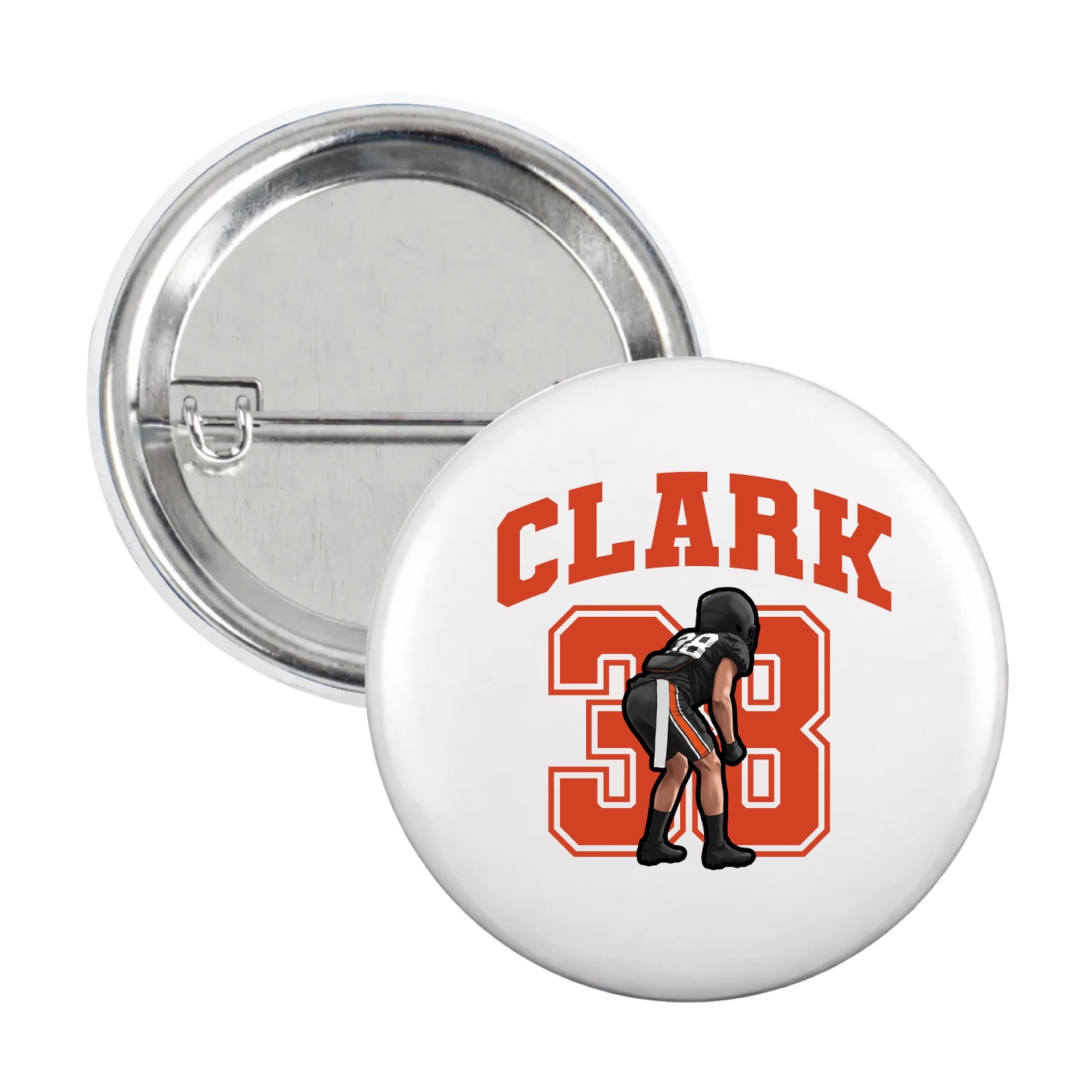 Game Day Button — Number in White