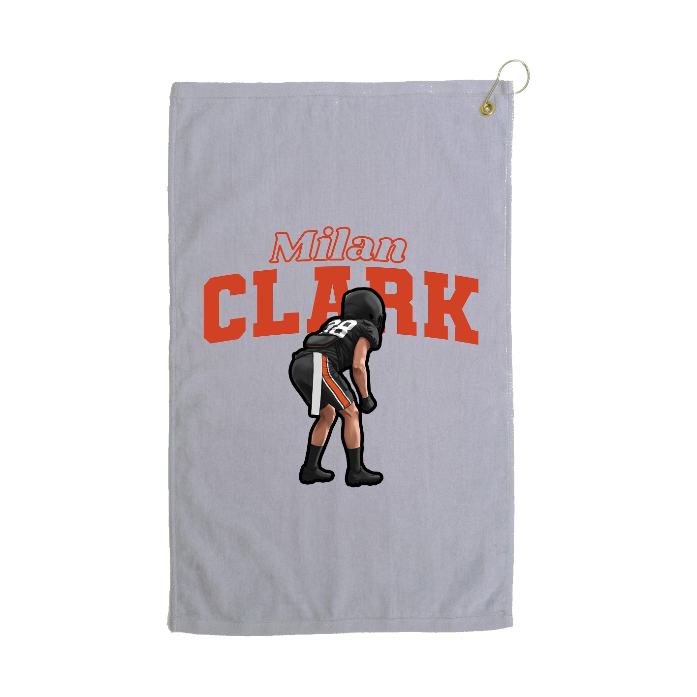 Golf Towel — Name Arch in Grey