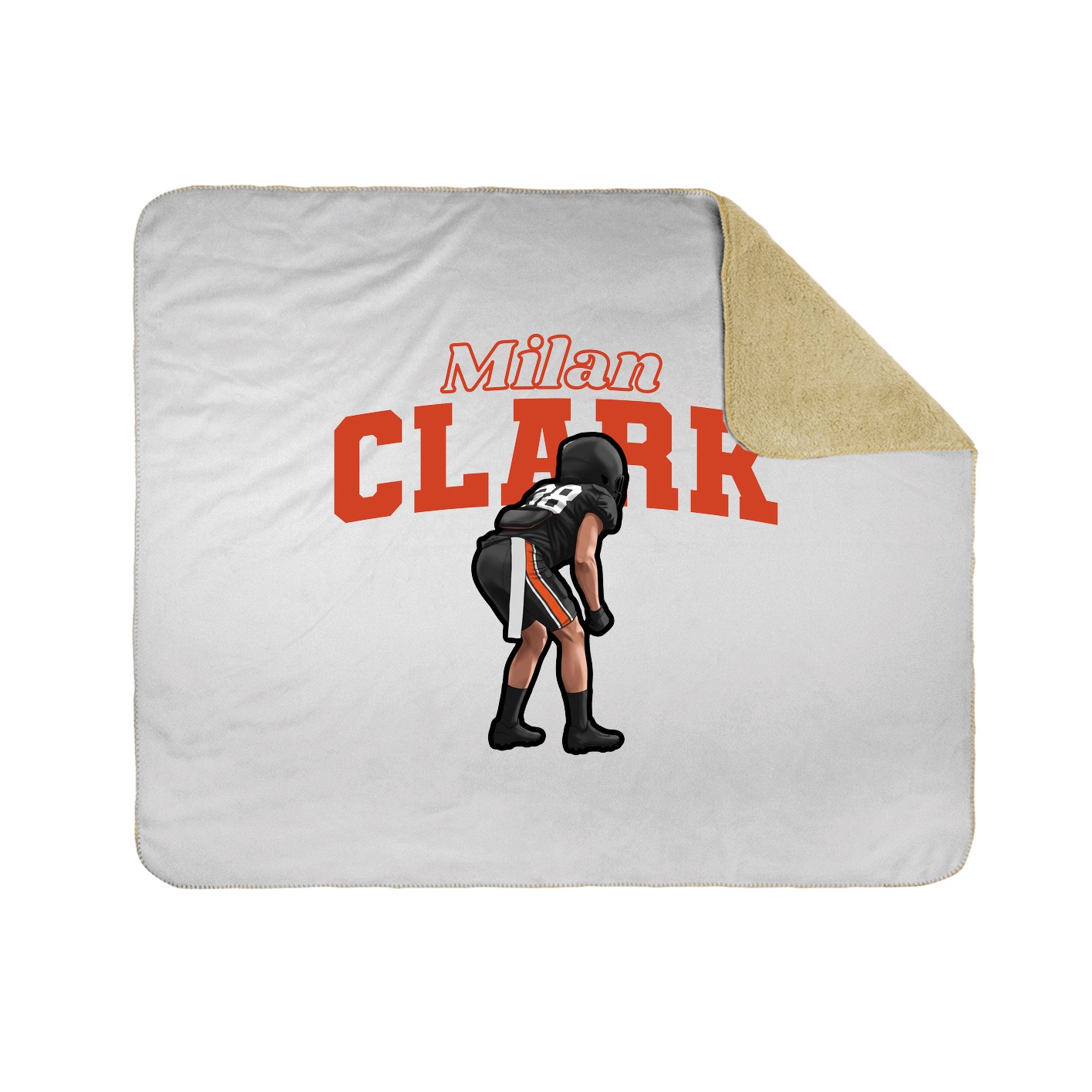 Throw Blanket — Name Arch in White