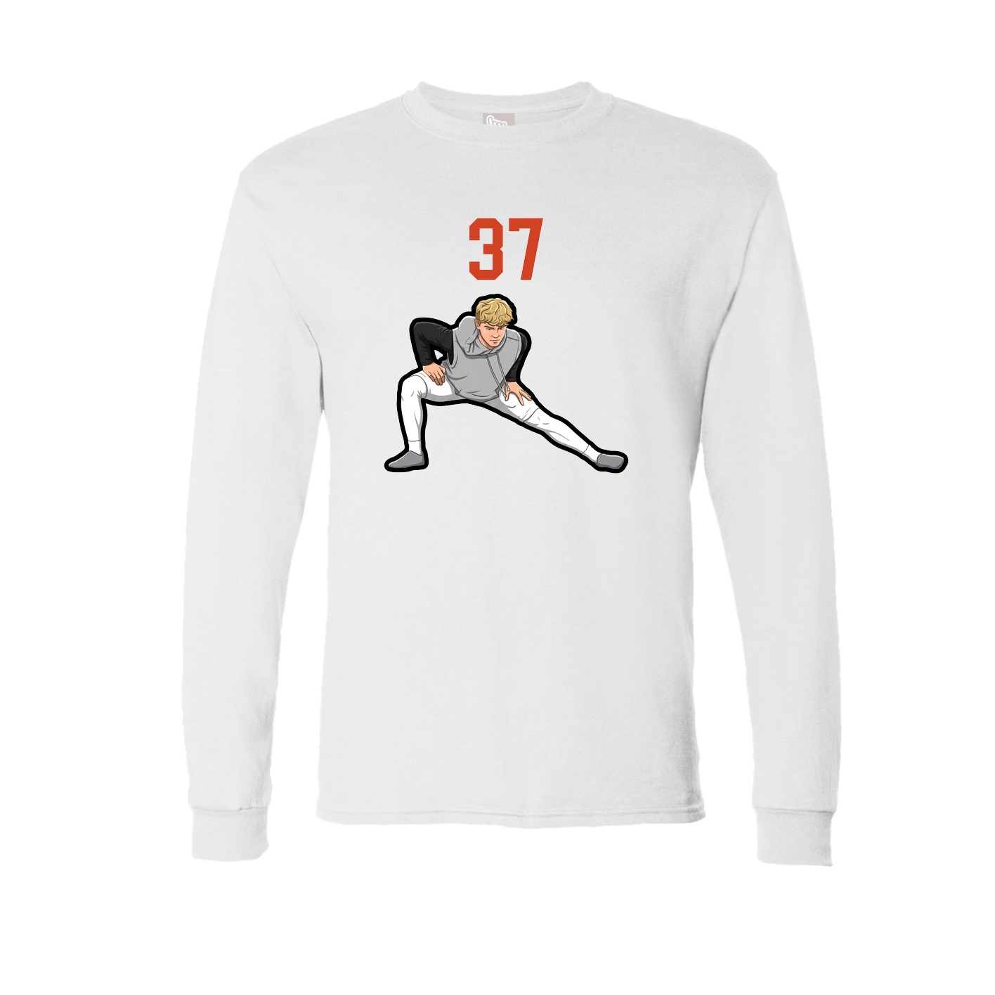 Long Sleeve Tee — Number Top in White