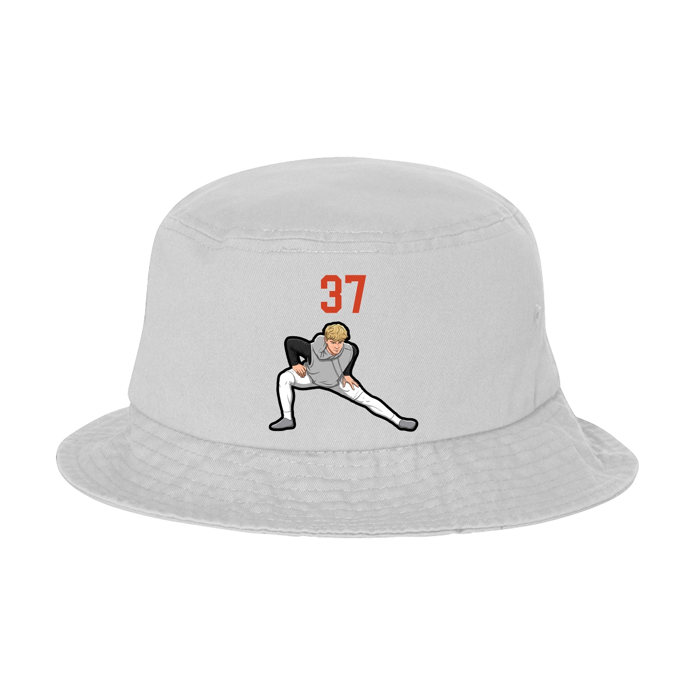Bucket Cap — Number Top in White