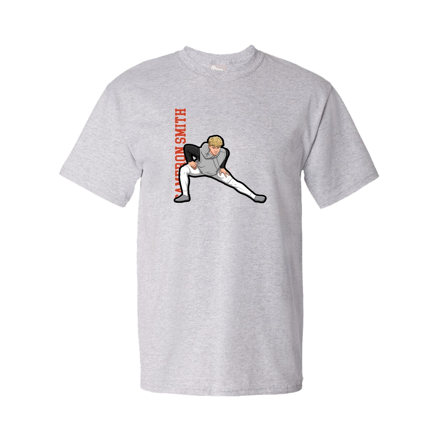 Tee — Name Vertical in Grey
