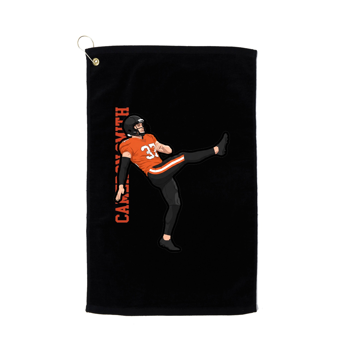 Golf Towel — Name Vertical in Black