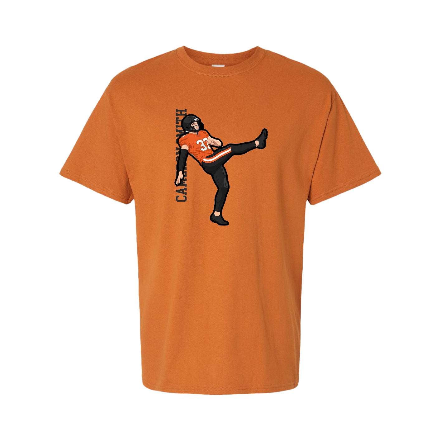 Tee — Name Vertical in Orange