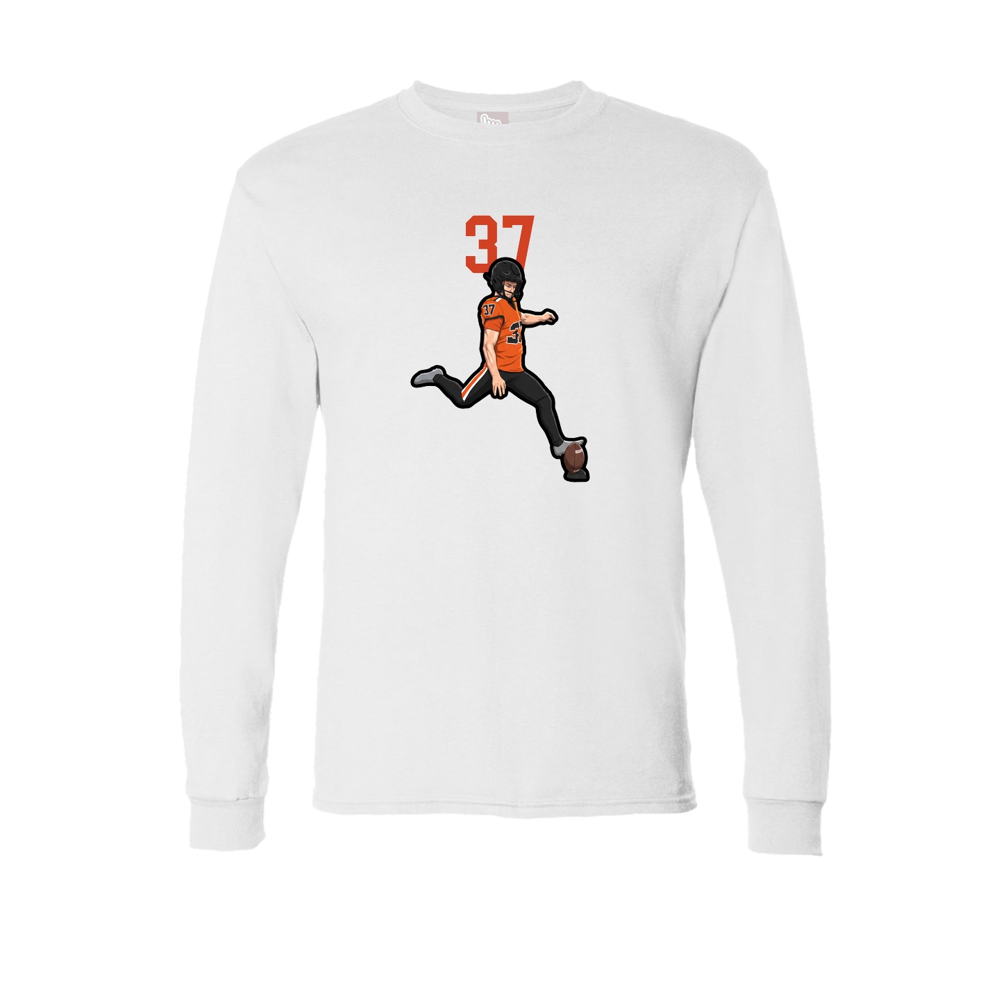 Long Sleeve Tee — Number Top in White