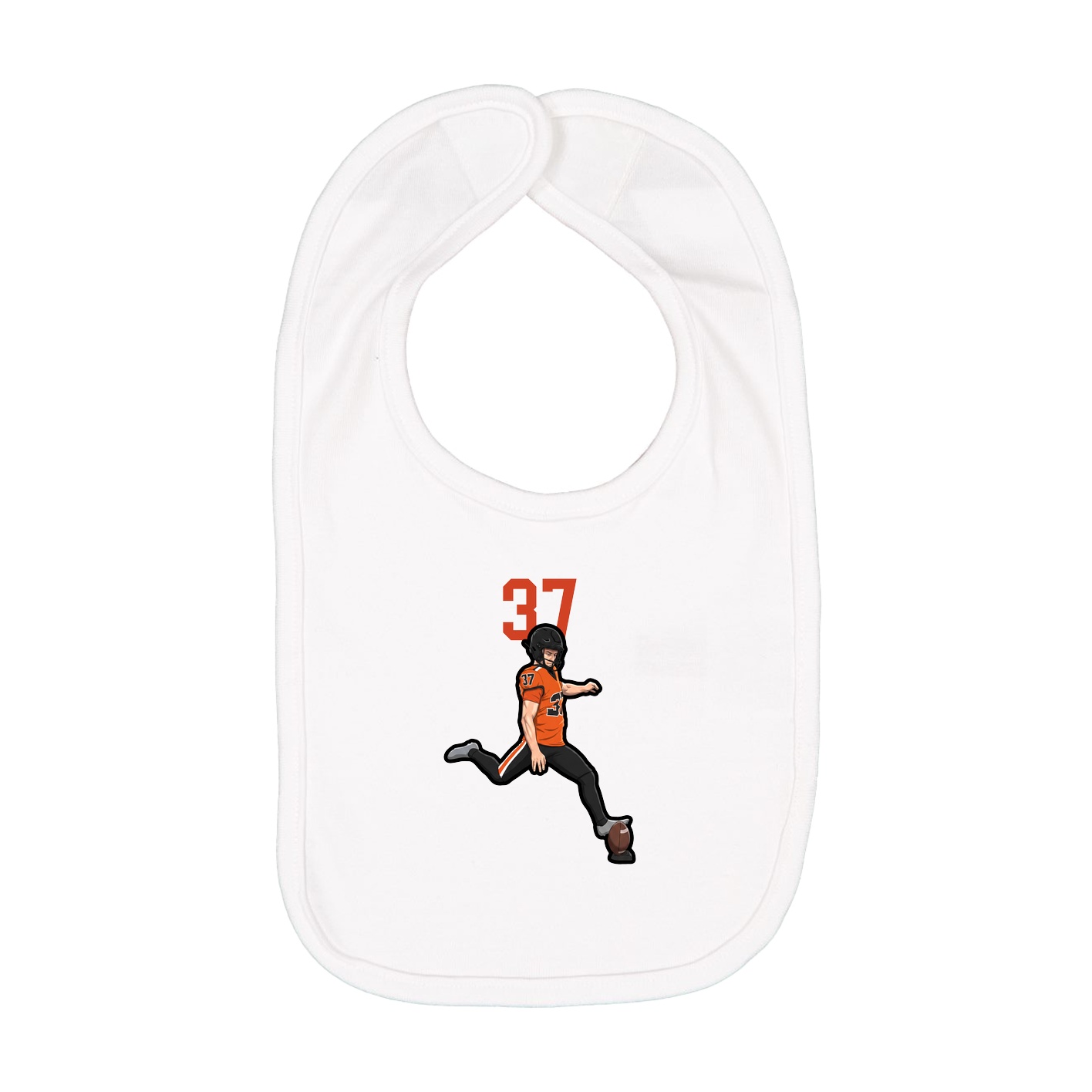 Infant Bib — Number Top in White