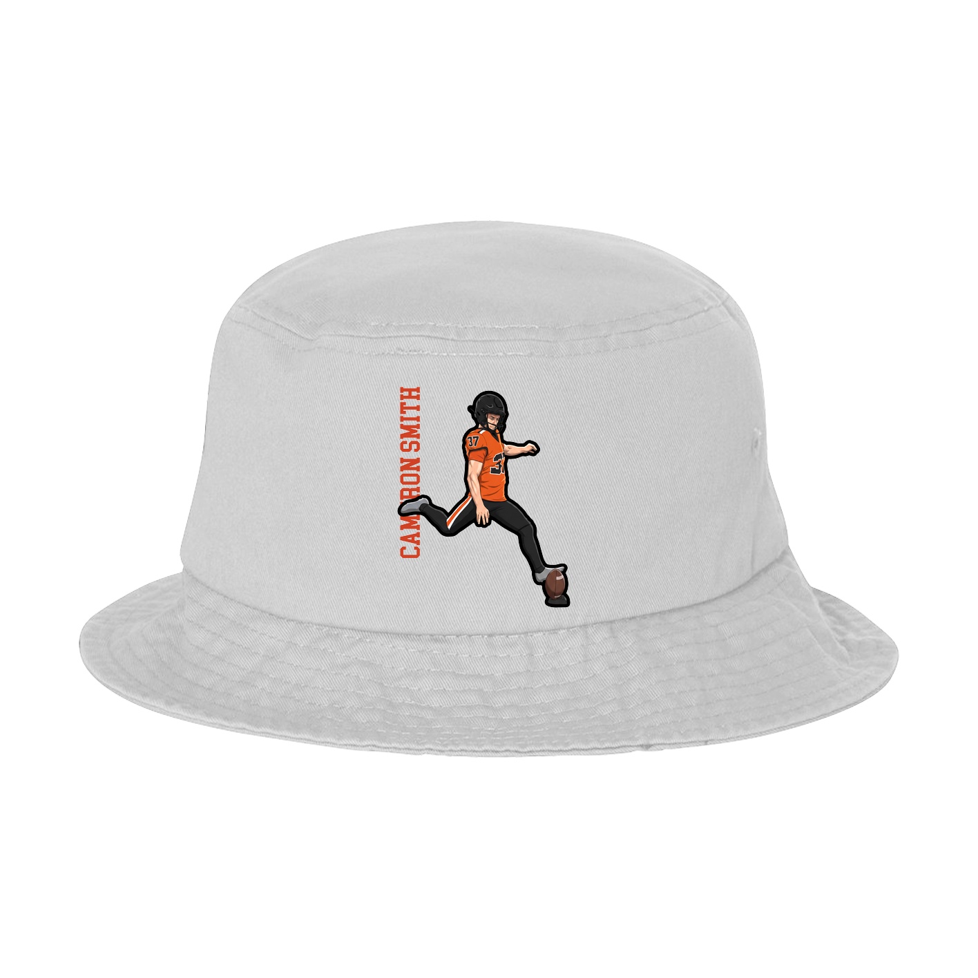 Bucket Cap — Name Vertical in White