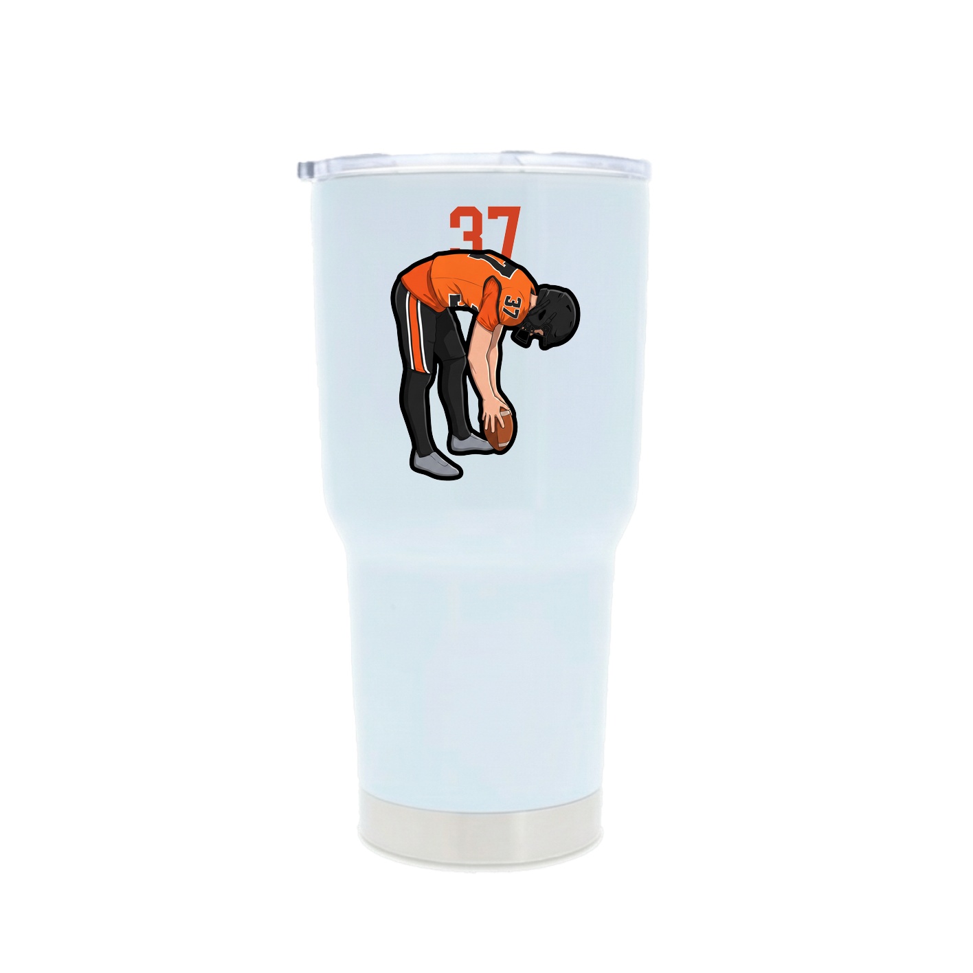 30oz Stainless Steel Tumbler — Number Top in White